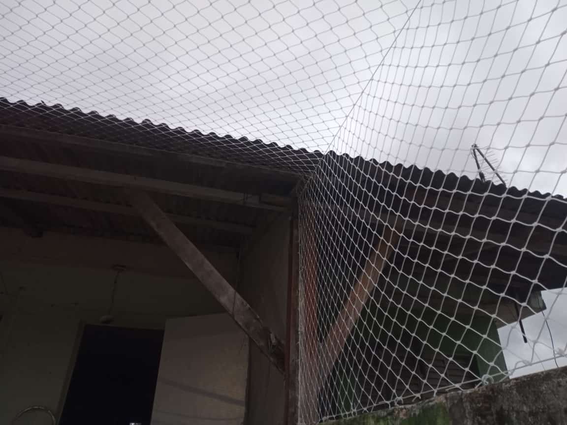 Exemplo de rede de proteção em sacada